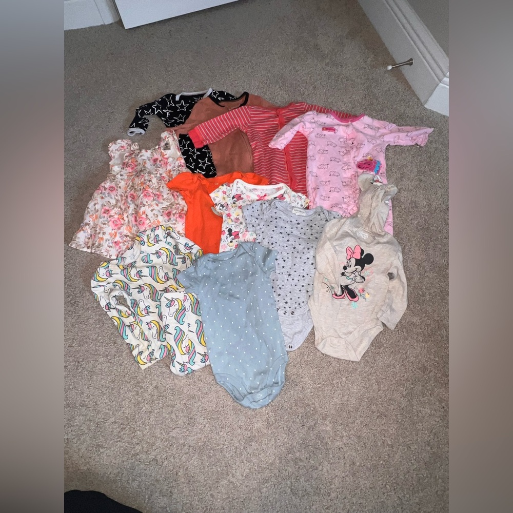 6-9 6-12 9-12 month - 12 Piece Girls Assorted Baby Onesies and Dresses